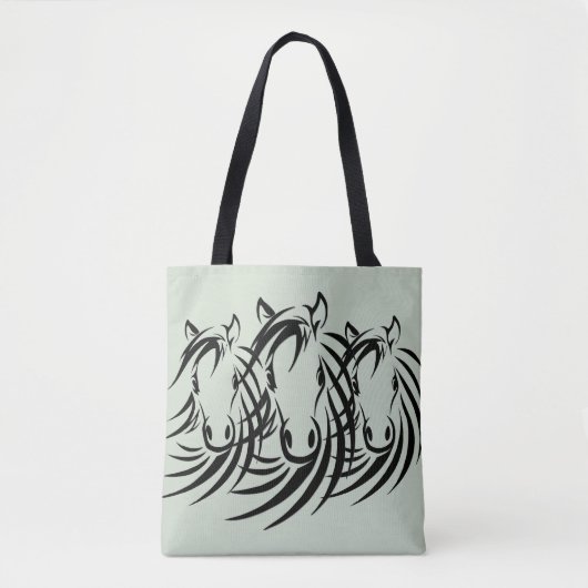 Black Horse Head Green Tasche (Vorderseite)