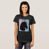 Black Horse Head Silhouette Riding Lover Funny Hor T-Shirt (Vorne ganz)