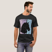 Black Horse Head Silhouette Riding Lover Funny Hor T-Shirt (Vorne ganz)