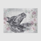 Black Horse Meadow Fantasy Decoupage Seidenpapier (Vorderseite)