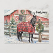 Black Horse Merry Christmas Postkarte (Vorderseite)