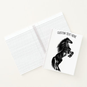 Black Horse Notebook mit benutzerdefiniertem Text Notizblock
