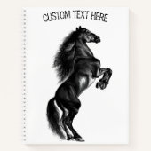 Black Horse Notebook mit benutzerdefiniertem Text Notizblock (Vorderseite)