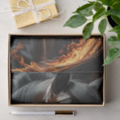 Black Horse on Fire v2 Seidenpapier (Geschenk)