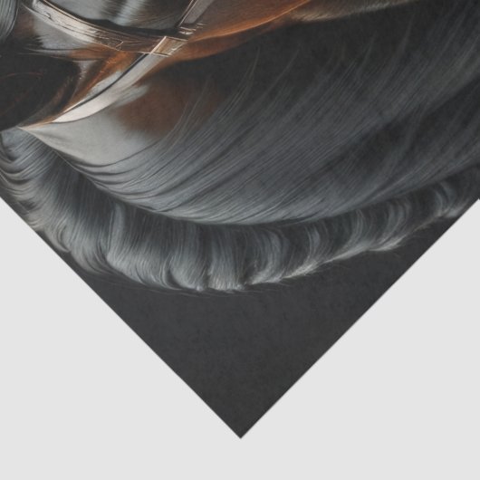 Black Horse on Fire v2 Seidenpapier (Detail)