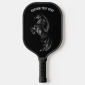 Black Horse Pickleball Paddle Personalized Text (Vorderseite)