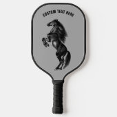 Black Horse Pickleball Paddle Personalized Text (Rückseite)
