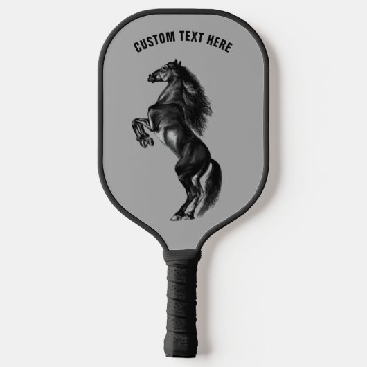 Black Horse Pickleball Paddle Personalized Text (Rückseite)