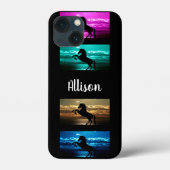 Black Horse Purple, Blue, Teal, Golden Sky & Water Case-Mate iPhone Hülle (Rückseite)
