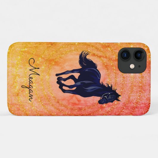 Black Horse Rustic Sparkle iPhone / iPad Gehäuse Case-Mate iPhone Hülle (Rückseite (Horizontal))