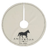 Black Horse Silhouette & Taupe | Personalisiert Polyester Weihnachtsbaumdecke (Vorderseite)