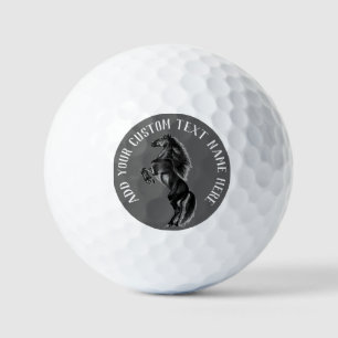 Black Horse und Custom Text Briefmarke Golf Balls Golfball