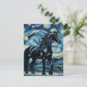 Black Horse Van Gogh Postkarte (Stehend Vorderseite)