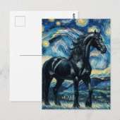 Black Horse Van Gogh Postkarte (Vorne/Hinten)