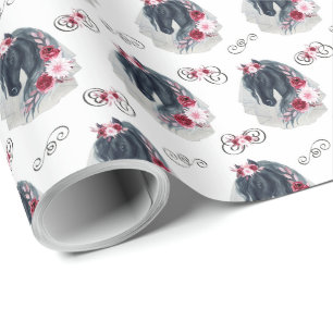 Black Horse Wedding Paper Geschenkpapier