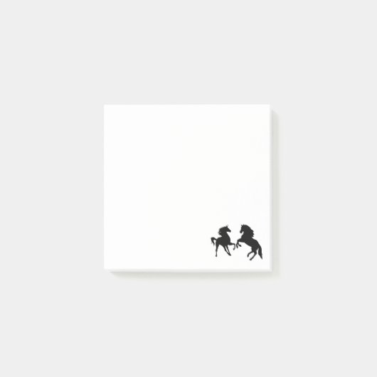 Black Horses Couple Post-it Klebezettel (Vorderseite)