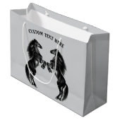 Black Horses Geschenktasche Personalisierter eigen Große Geschenktüte (Vorderseite Schrägansicht)