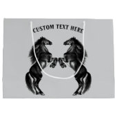 Black Horses Geschenktasche Personalisierter eigen Große Geschenktüte (Rückseite)