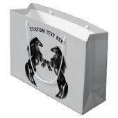 Black Horses Geschenktasche Personalisierter eigen Große Geschenktüte (Rückseite Schrägansicht)