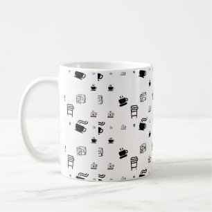 Black Hot Coffee Cup Latte Takeaway Illustrationen Kaffeetasse