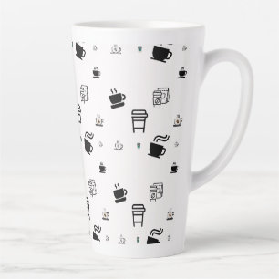 Black Hot Coffee Cup Latte Takeaway Illustrationen Milchtasse