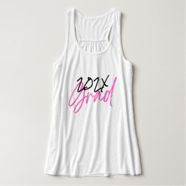 Black Hot Pink Grad Jahr Custom Chic Tank Top