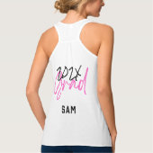 Black Hot Pink Grad Jahr Custom Chic Tank Top (Rückseite)