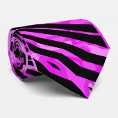 Black & Hot Pink Lava Zebra pattern Mens Tie Krawatte (Gerollt)