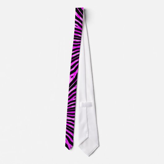 Black & Hot Pink Lava Zebra pattern Mens Tie Krawatte (Rückseite)
