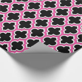 Black Hot Pink White Marokko #4DS Geschenkpapier (Ecke)