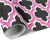 Black Hot Pink White Marokko #4DS Geschenkpapier (Rolleneckpunkt)