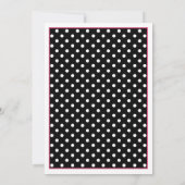 Black Hot Pink White Polka Dot Wedding Einladung (Rückseite)