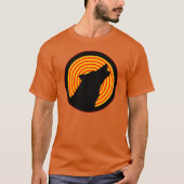 BLACK HOWLING WOLF SILHOUETTE T-Shirt (Vorderseite)