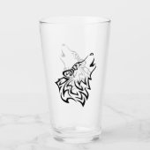 Black Howling Wolf Vector Tribal Glas (Vorderseite)
