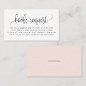 Black Hübsch Script Baby Shooting Book Request Car Visitenkarte (Vorne/Hinten)