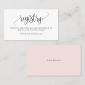Black Hübsch Script Wedding Gift Registry Card Visitenkarte (Vorne/Hinten)