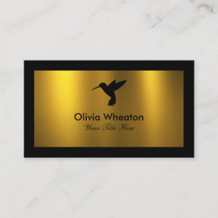Black Humming Bird Imitate Gold Fox Business Card Visitenkarte