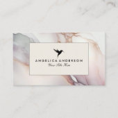 Black Humming Bird Marble Texture Business Card Visitenkarte (Vorderseite)
