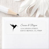 Black Humming Bird Wedding Address Label (Insitu)