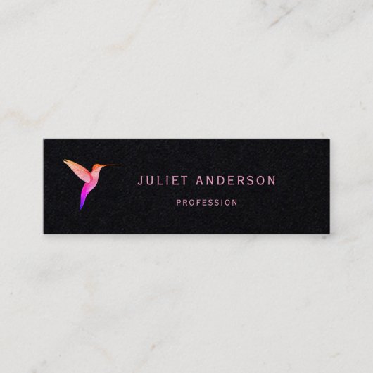 Black Hummingbird Business Card Mini Visitenkarte (Vorderseite)