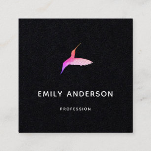 Black Hummingbird Business Card Quadratische Visitenkarte