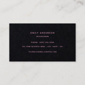 Black Hummingbird Business Card Visitenkarte (Rückseite)