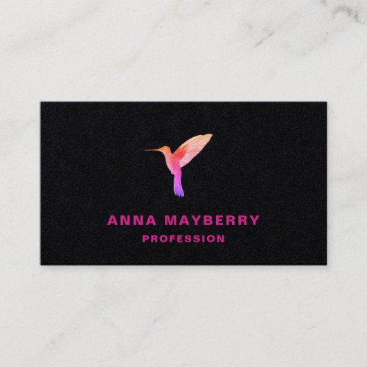 Black Hummingbird Business Card Visitenkarte (Vorderseite)
