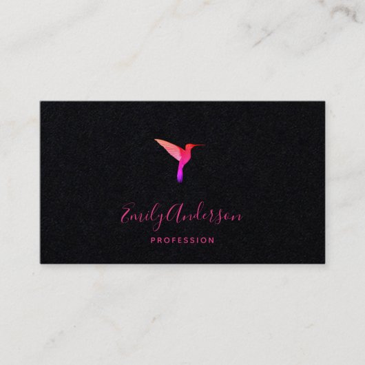Black Hummingbird Business Card Visitenkarte (Vorderseite)