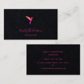 Black Hummingbird Business Card Visitenkarte (Vorne/Hinten)