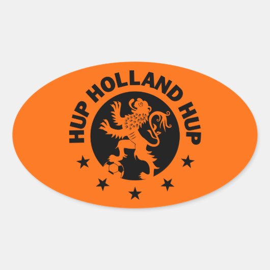 Black Hup Holland - Bearbeitbare Hintergrundfarbe Ovaler Aufkleber (Vorderseite)