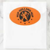 Black Hup Holland - Bearbeitbare Hintergrundfarbe Ovaler Aufkleber (Tasche)