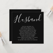 Black Husband Gedicht aus der Ehefrau Karte (Vorderseite/Rückseite Beispiel)