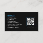 Black HVAC Services QR-Code Visitenkarte (Rückseite)