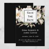 Black Hydrangea Save the Date Karte (Vorne/Hinten)